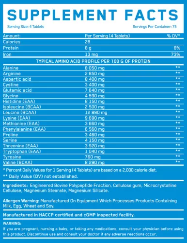 EverBuild Cryo Beef - Vérplazma amino komplex (800mg) - 300 tabletta