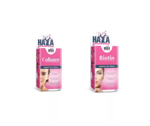 Kollagén Termékcsomag (Haya Labs Collagen 500mg + Biotin Maximum Strength 10 000mcg)