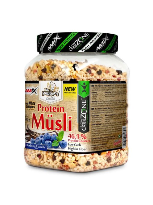 AMIX Nutrition - Mr.Popper's - LowCarb Protein Müsli 500g raspberry-vanilla