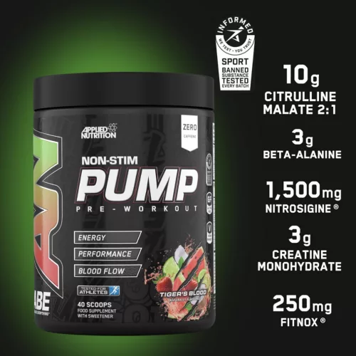 Applied ABE Non-Stim Pump - Stimulánsmentes edzés előtti italpor - tigrisek vére - 500g