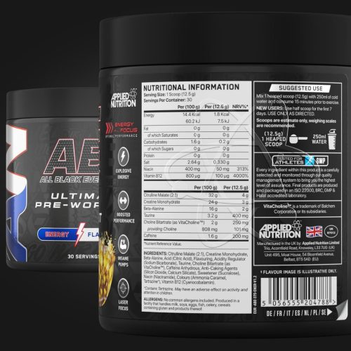 Applied ABE All Black Everything - Edzés előtti italpor - energiaital íz - 375g