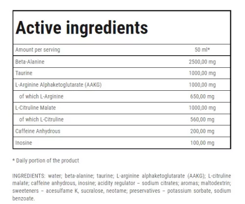 Trec Boogieman - Edzés előtti shot - trópusi gyümölcs - 12x100ml