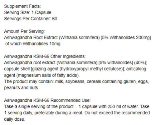 Trec Ashwagandha KSM-66 - 60 kapszula