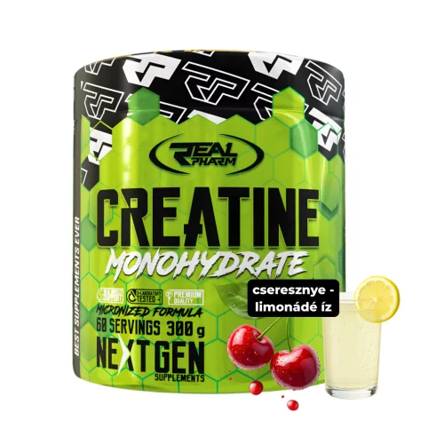 Real Pharm Mikronizált  Kreatin italpor - cseresznye-limonádé íz- 300g 