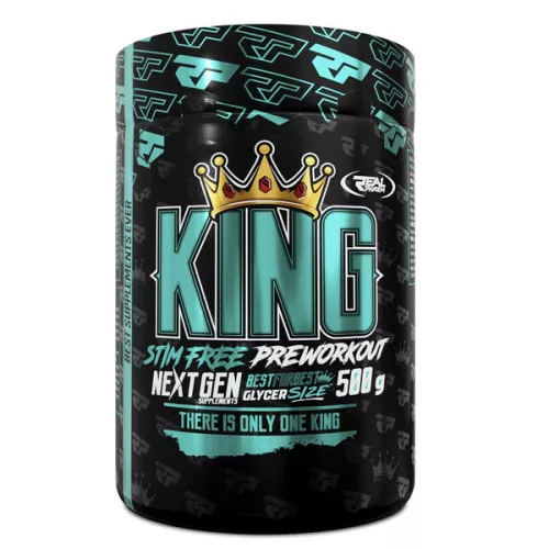 Real Pharm King Free - Stimulánsmentes edzés előtti italpor - eper-dinnye - 500g