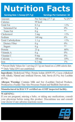 Everbuild Nutrition - Ultra Hydrolized Iso Build Protein 2270g  - Tejsavó fehérje izolátum, csoki