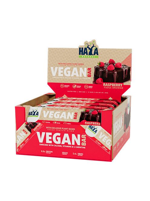 Haya Labs - Vegan Protein Bar 12x40g - Rasperry Fudge Brownie