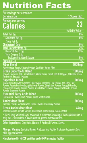 Haya Labs Super Greens superfood Zöldség Italpor - Citrom íz - 300gr