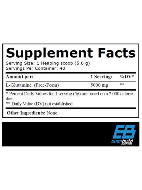 EverBuild Nutrition GLUTAMINE 5000™ - 500g 100%-os gyógyszerészeti tisztaságú