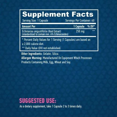 Haya Labs - Echinacea 250mg 60 caps. - Immunerősítő