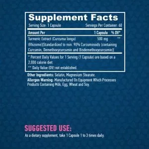 Haya Labs Kurkumin (Curcumin) - kurkuma kivonat (500mg) - 60 tabletta