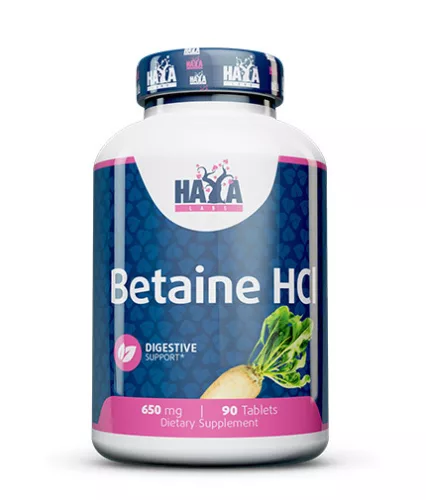 Haya Labs Betaine HCL - gyomorsav, emésztést támogató (650mg) - 90 tabletta