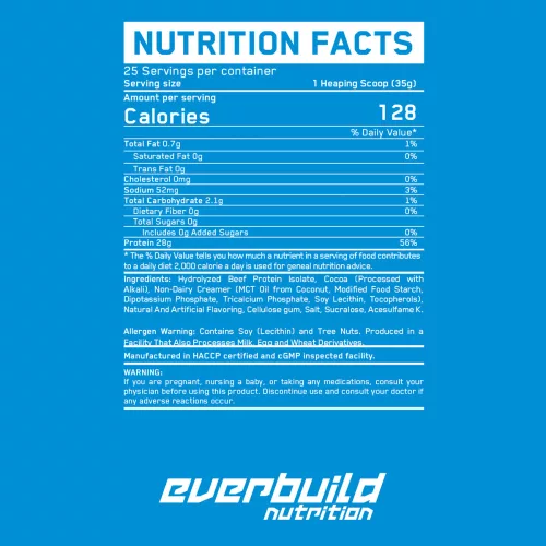 EverBuild Beef Isolate - Hidrolizált marhafehérje izolátum - csokoládé - 908g