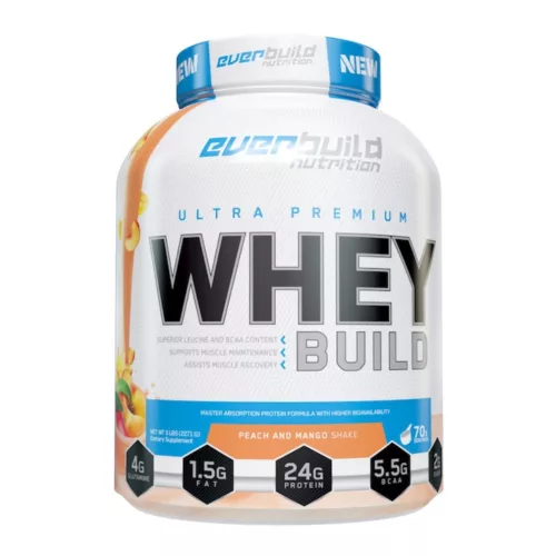 EverBuild Ultra Premium Whey Build - Tejsavó fehérje koncentrátum - barack/mangó - 2270g