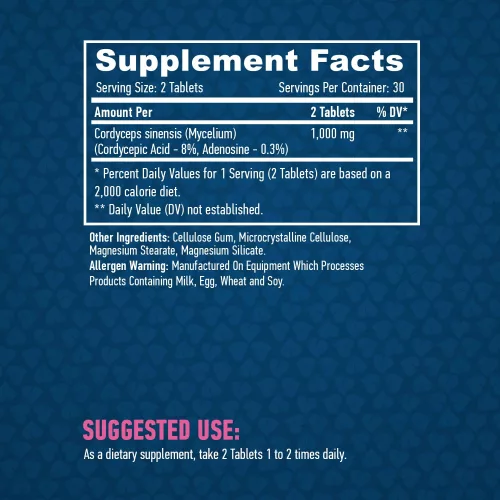 Haya Labs Cordyceps - természetes gyógygomba (500mg) - 60 kapszula