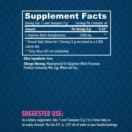 Haya Labs Sports AAKG - Arginin alfa-ketoglutarát italpor - 200g