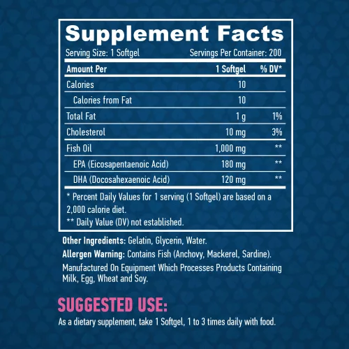 Haya Labs Omega 3 - omega EPA és DHA (1000mg) - 200 lágykapszula