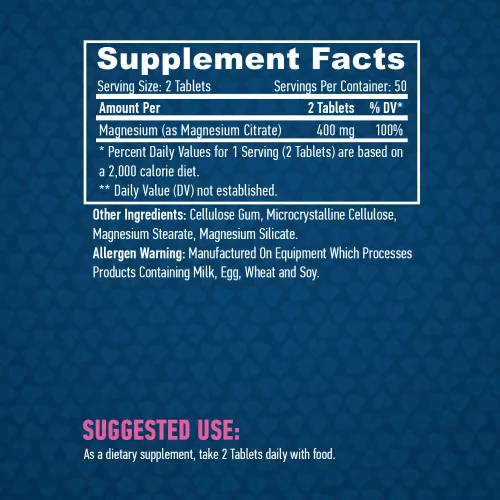 Haya Labs Magnézium-citrát - Izom- és idegrendszer támogatás (200 mg) - 100 tabletta 