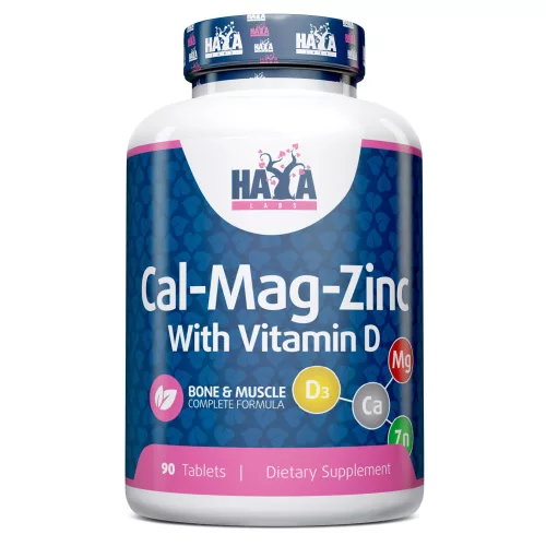 Haya Labs Kalcium, Magnézium és Cink D-vitaminnal - 90 tabletta