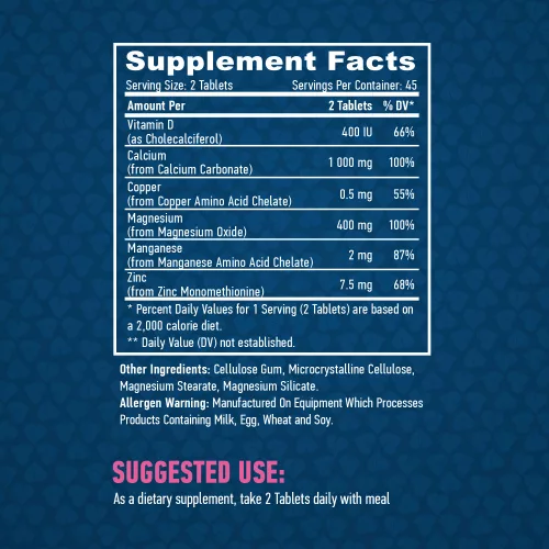 Haya Labs Kalcium, Magnézium és Cink D-vitaminnal - 90 tabletta