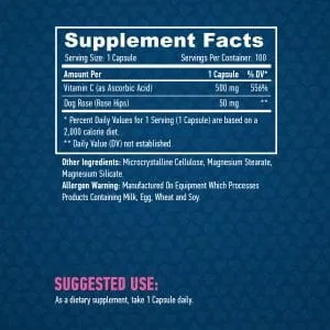 HAYA LABS - Vitamin C with Rose Hips 1000 mg / 100 Vtab - C-vitamin csipkebogyóval