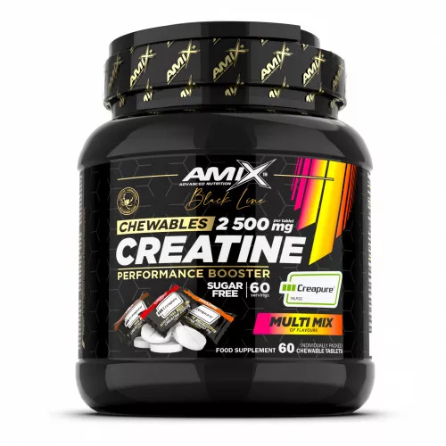 Amix Black Creapure Kreatin Monohidrát 2500mg - Zero sugar - 60 rágótabletta