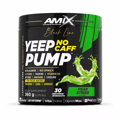 Amix Black Yeep Pump No Caff 2.0 - Stimulánsmentes edzés előtti formula - körte - 375g
