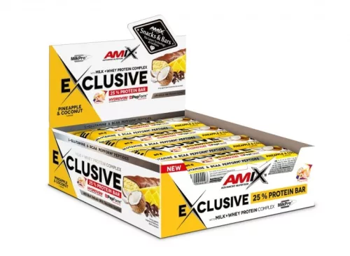 Amix Exclusive Protein Bar Box - Fehérjeszelet - ananász-kókusz - 12x85g