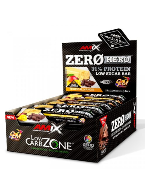 AMIX Nutrition - Low-Carb ZeroHero® Protein Bar / 15x65g - Tropical mango