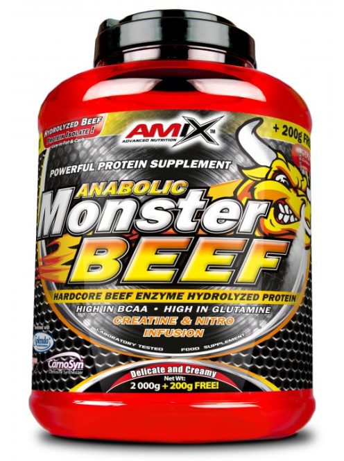 AMIX Nutrition - Anabolic Monster BEEF 90% Protein - 1000 g / 2200 g - 2200, Strawberry-Banana - Marhafehérje, eper-banán